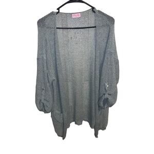 Pink lily teal knit cardigan size XL oversized!